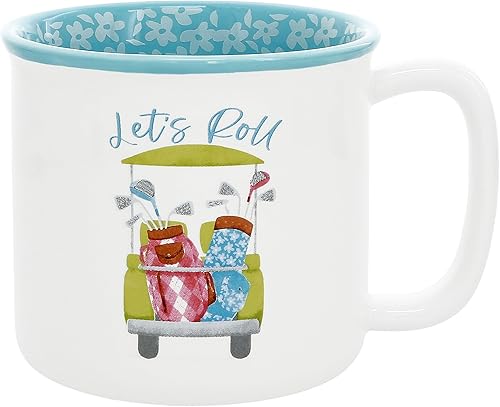 Pavilion Let's Roll Taza de té de café de 18 onzas con humor divertido regalo para amantes del golf