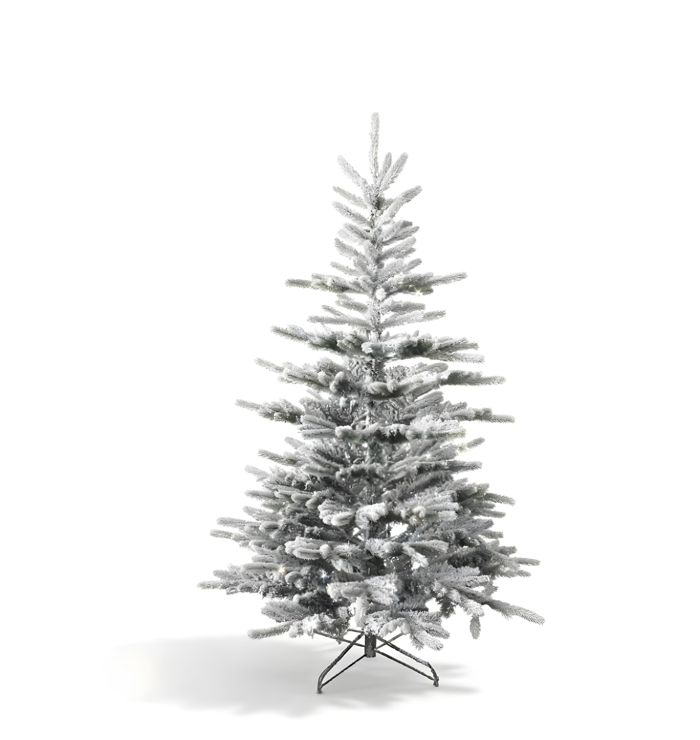 6ft Californian Pine Snow Covered Bushy Artificial Christmas Tree - Green Tips