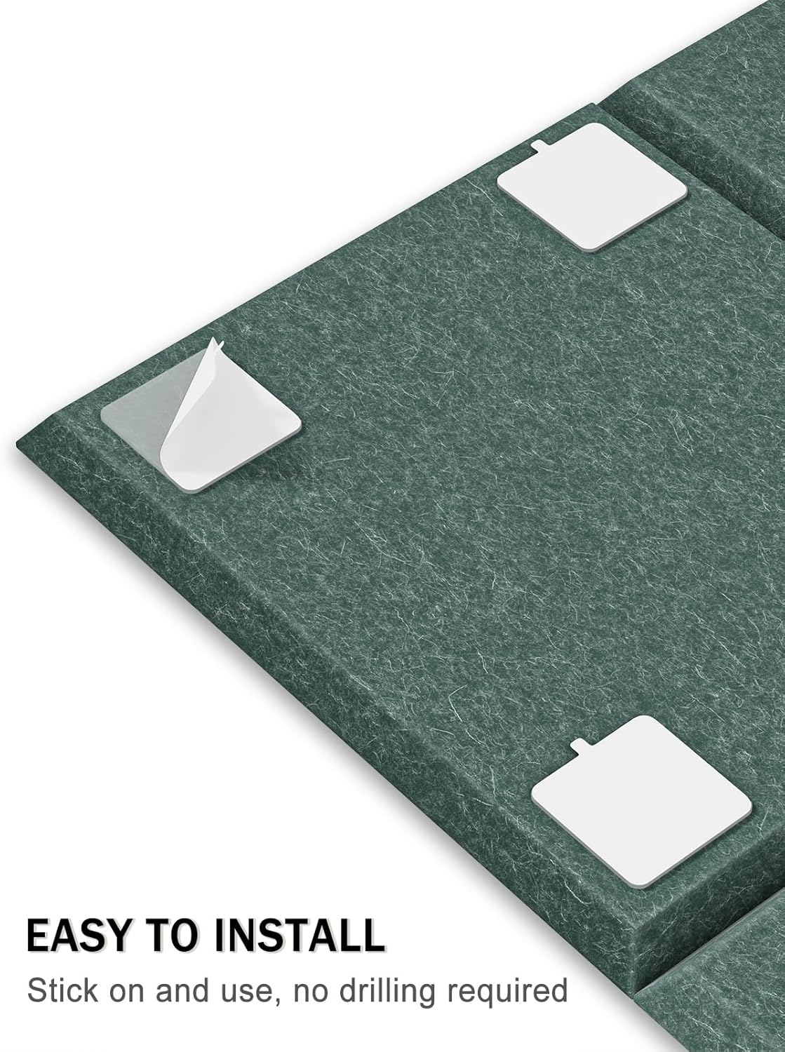 Hsurbtra Large Cork Board for Wall 47 x 36 Inch, 12 Pack Felt Bulletin Notice Board with Pushpins for Office Home School Farmhouse Wall Decor, Green