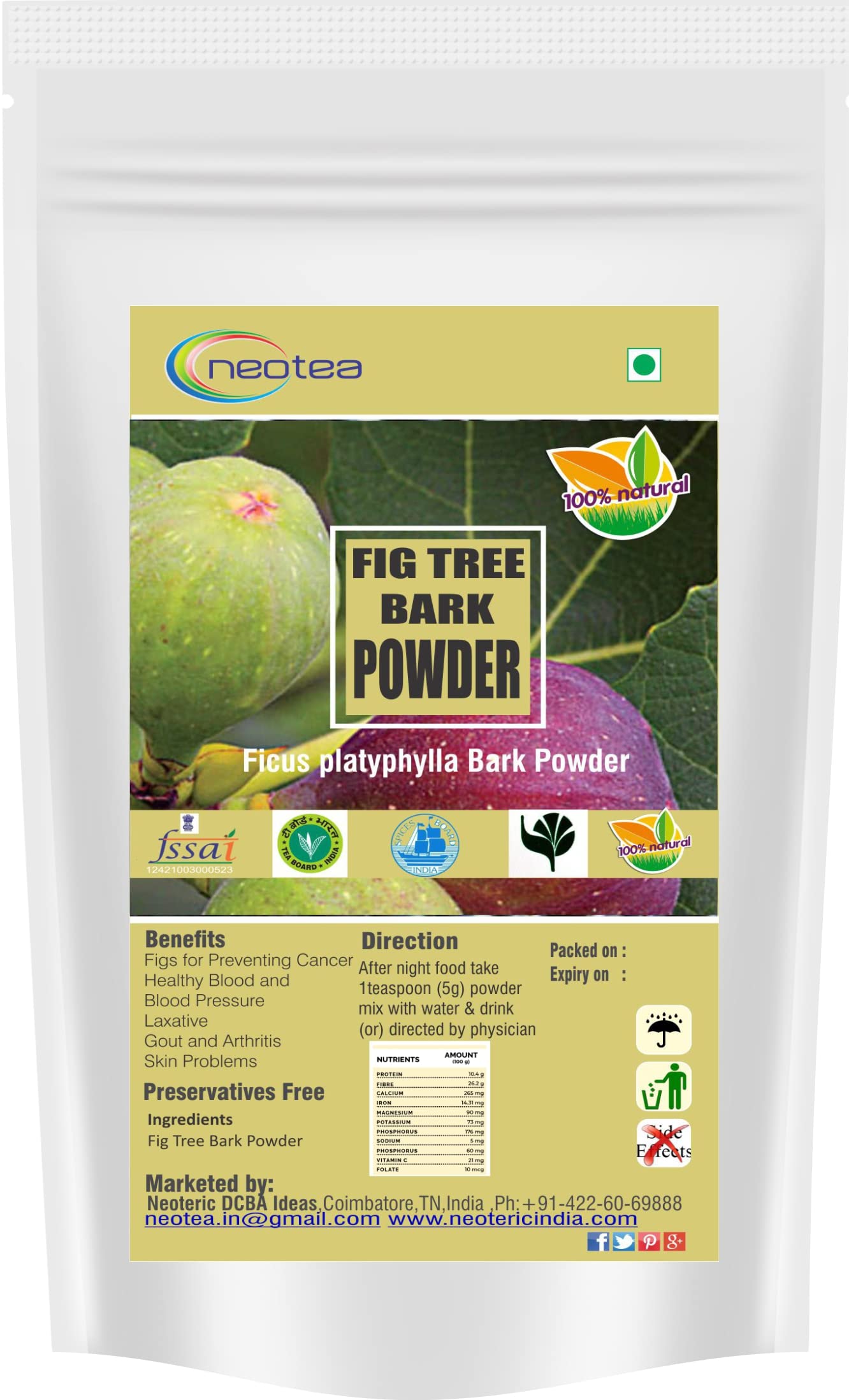 neotea Fresh Athipattai Powder Fig Tree Bark Powder Ficus Carica Anjeer Banyan Marri Udala Ficus Benghalensis Indian Fig Bargad Aal Root Powder 300 Grams (B01DW6SOXI) Amazon Price History, Amazon Price Tracker