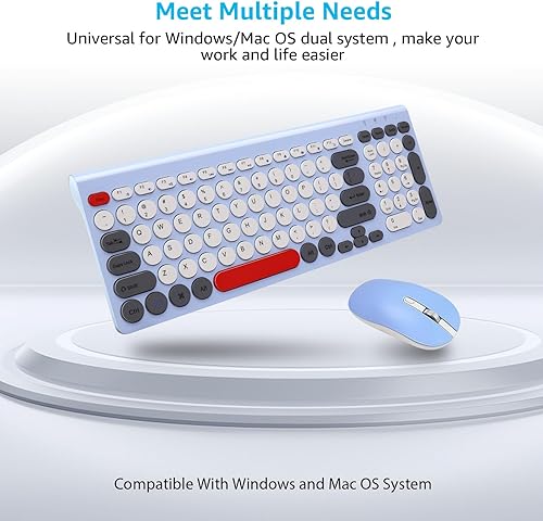 Vista 18 de LeadsaiL Combo de teclado y mouse inalámbricos, mouse USB inalámbrico y teclado de computadora, compacto y silencioso para computadora portátil