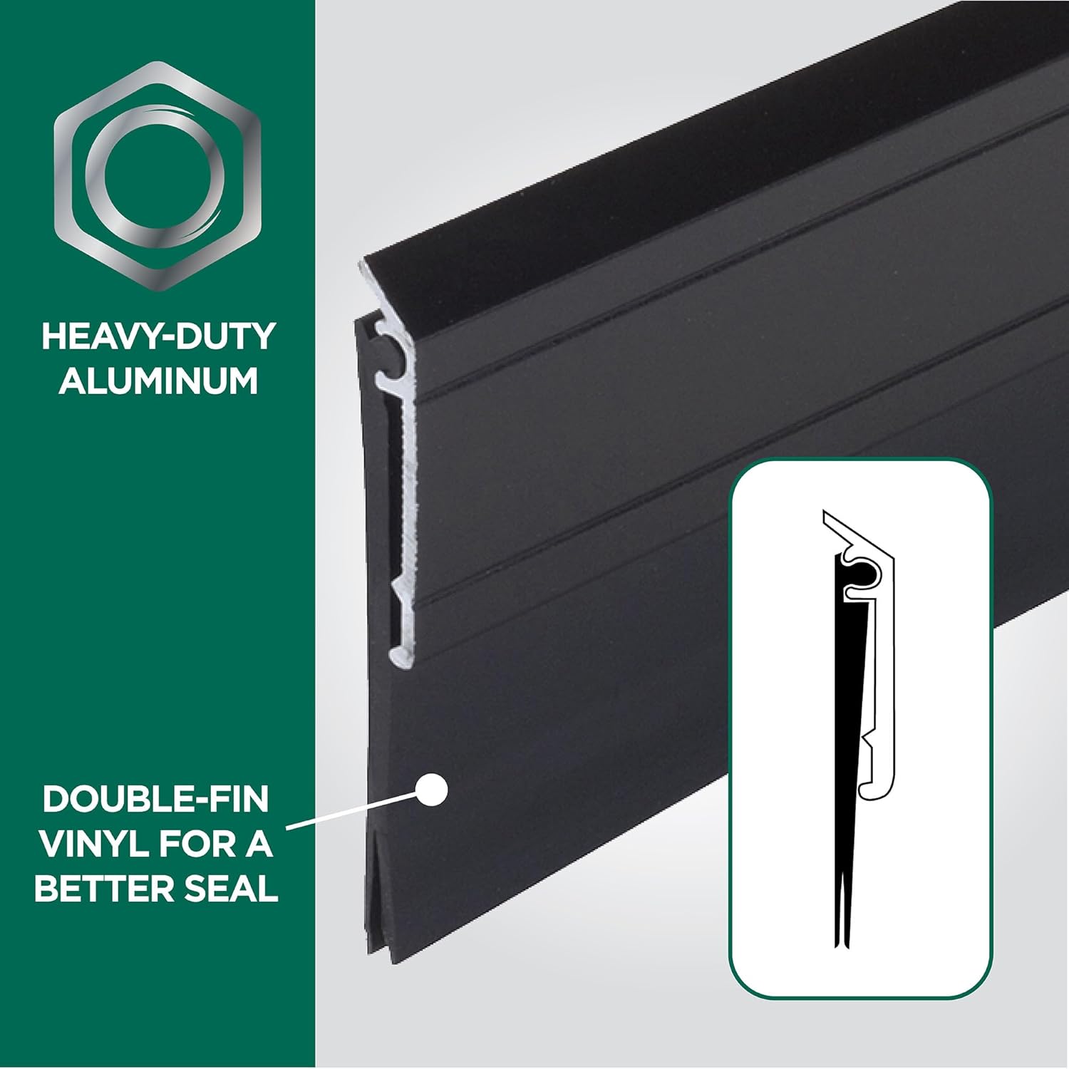 M-D Building Products 11820 All-Season Door Sweep, Heavy Duty Aluminum and Vinyl, Ideal for Residential & Commercial Use, Easy Installation, Ensure Comfort and Save Energy (36 Inch, Black)