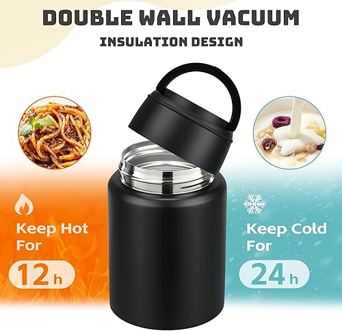 Miniatura 5 de Termo de sopa para comida caliente para niños, tarro de comida aislado de 16 onzas, contenedor térmico a prueba de fugas para niños, lonchera de