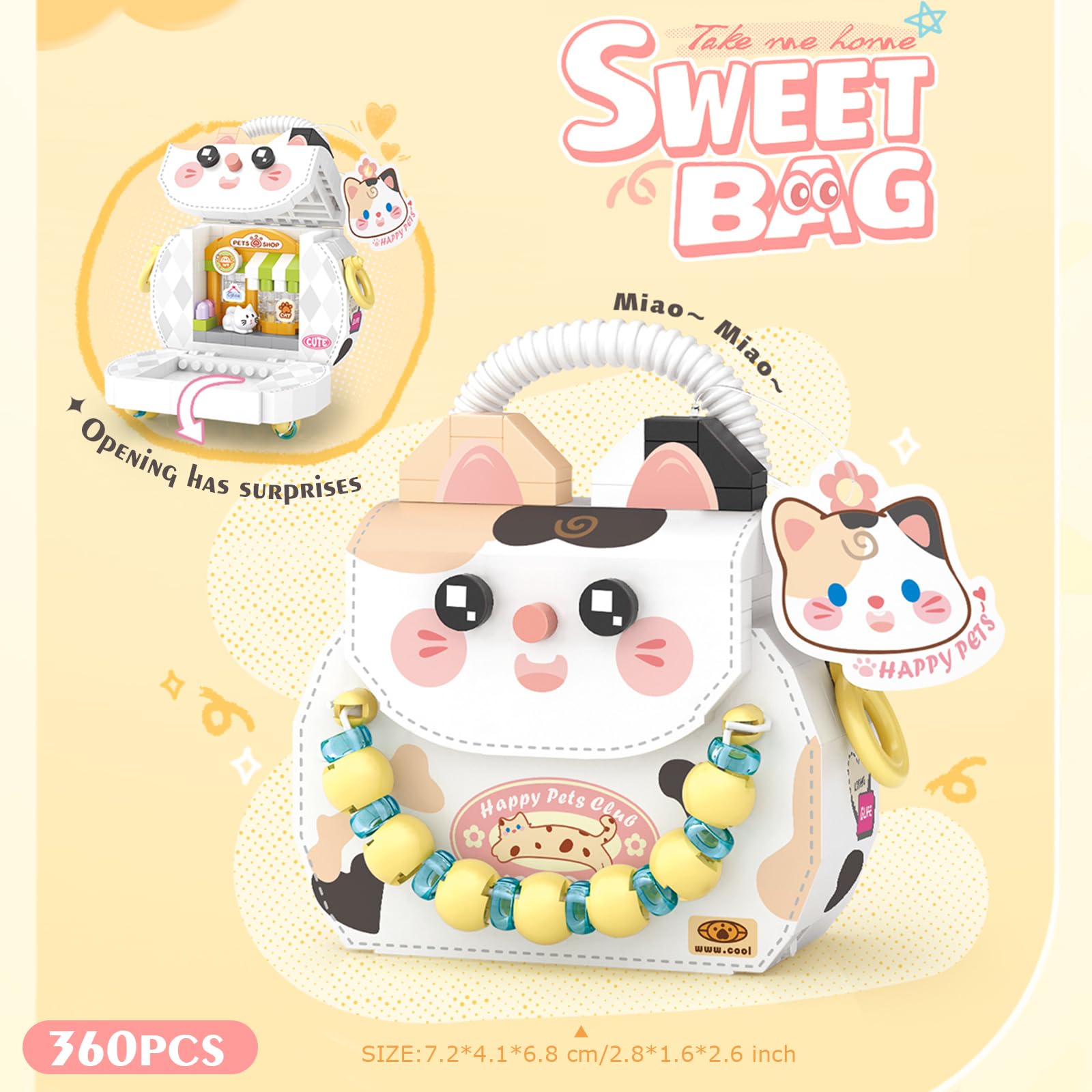MEIEST Mini Sweet Handbag Building Blocks Set,Cute Animal Candy Handbag Collection Construction Building Bricks Toy (4 in 1) - Image 2