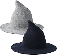 Vista 10 de Qianmome Paquete de 1, 2 y 4 sombreros de bruja de Halloween para mujer, de ala ancha, plegable, puntiagudo, accesorio para disfraz de fiesta