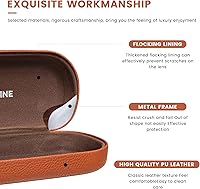 Vista 95 de molshine Estuche rígido de cuero para lentes de sol, funda clásica para gafas grandes para mujeres y hombres,Gafas de sol