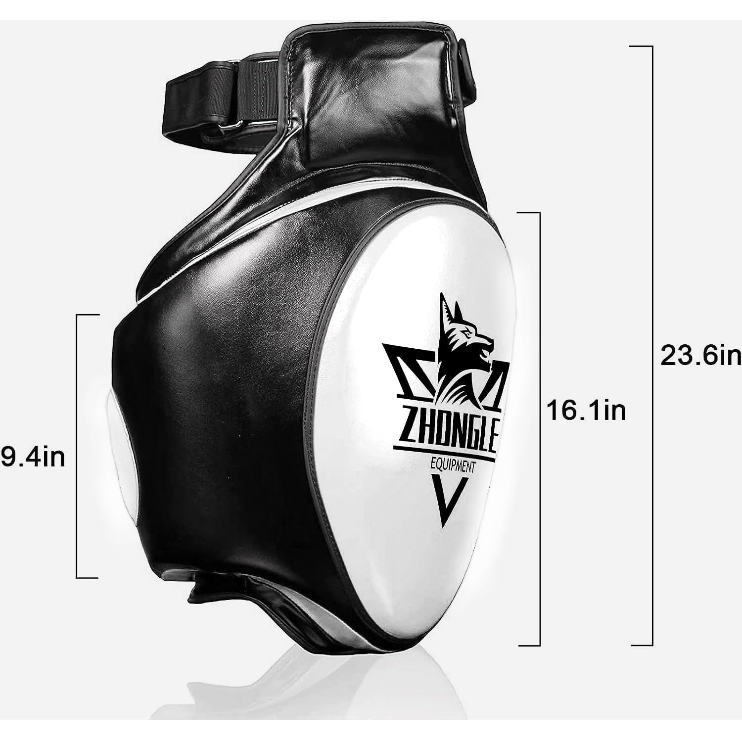 Generic Set di protezioni per inguine e cosce per Muay Thai/MMA, cuscinetti ammortizzanti da 10 cm, cinghie regolabili e protezione multistrato (60 cm)