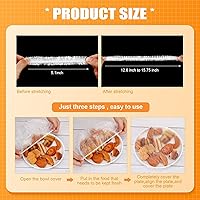 Vista 2 de Crtiin 1000 fundas desechables para tazones, cubiertas de plástico para platos para alimentos con envoltura elástica de plástico para alimentos