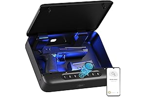  Biometric Gun-Safe With Fingerprint For Quick Access - Lockable Gun Case For Handgun, Pistol