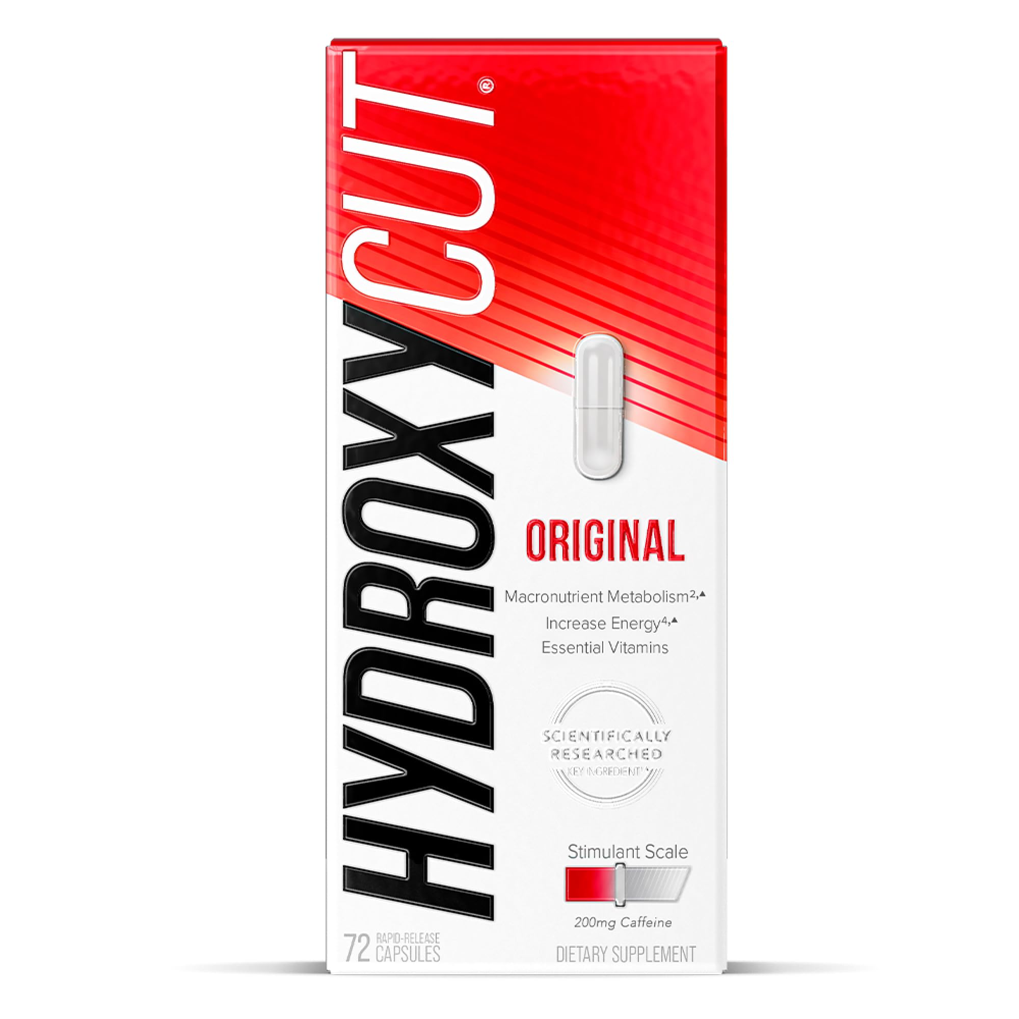 Hydroxycut Original - 72 Rapid-Release Capsules - 200 mg Caffeine - Boost Metabolism, Burn Calories, Increase Energy - for Women & Men