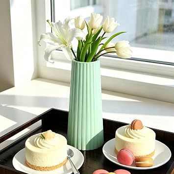 2 Pcs Flower Vase Silicone Molds for Epoxy Resin, Striped Tall Flower Vase Epoxy Resin Casting Mold Jewelry Silicone Casting Moulds for DIY Modern Home Decor (Striped Vase)