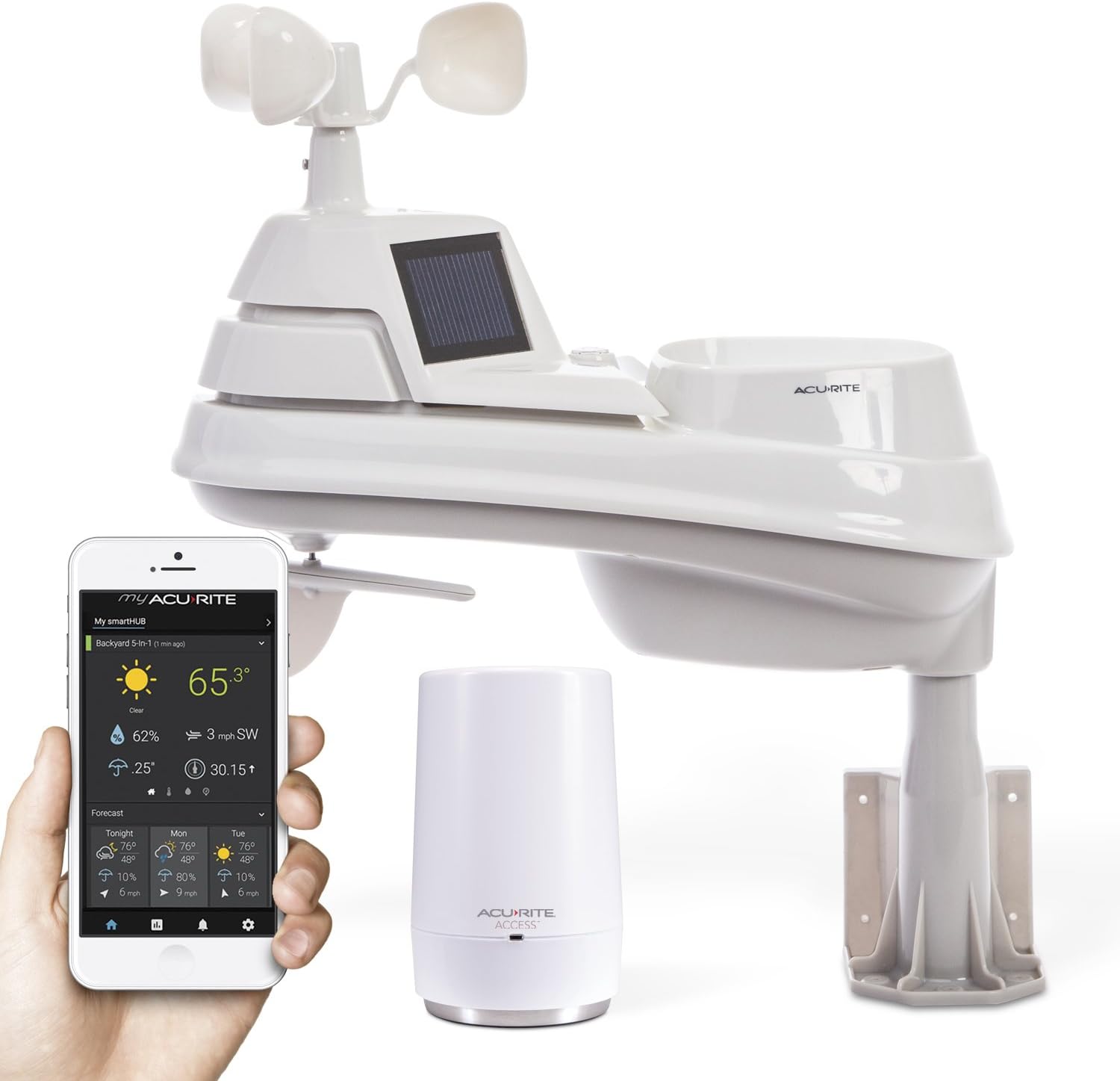 AcuRite Iris (5-in-1) 01014M Weather Station with AcuRite Access for Remote Monitoring, Compatible with Amazon Alexa