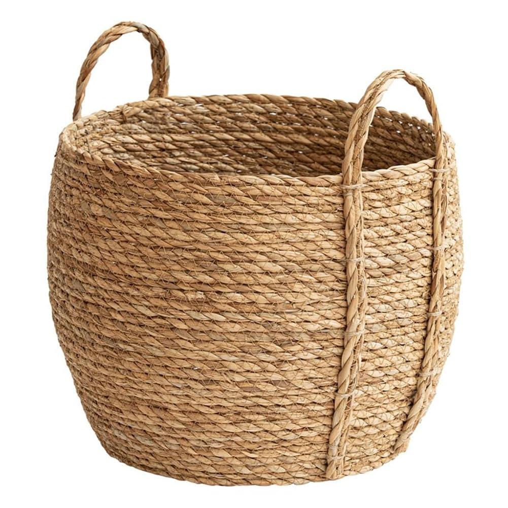Hndhbfgrt Decorative Planter Basket, Rattan Woven Flower Pot with Handles for Indoor Use