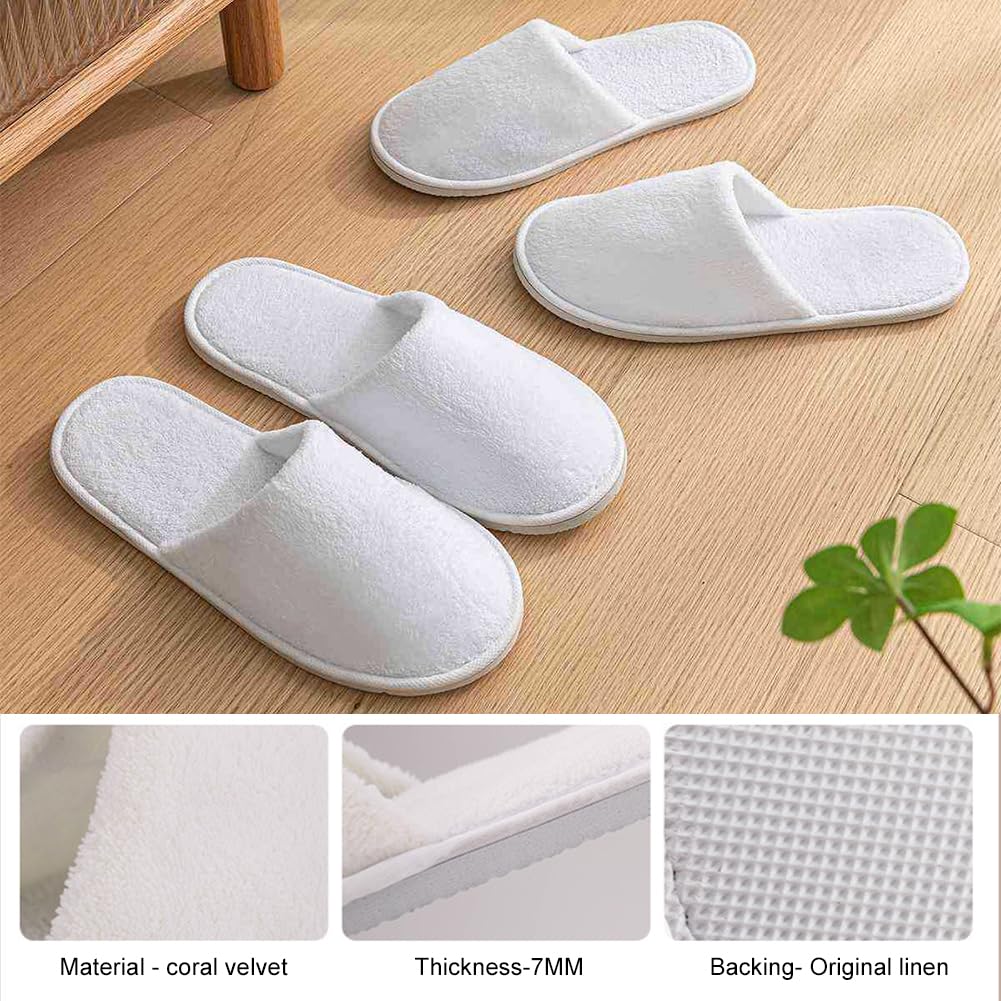 Pantofole Antiscivolo Monouso in Spugna Premium - 2 Paia per Hotel e Ospiti - Unisex per Spa e Casa, 29cm