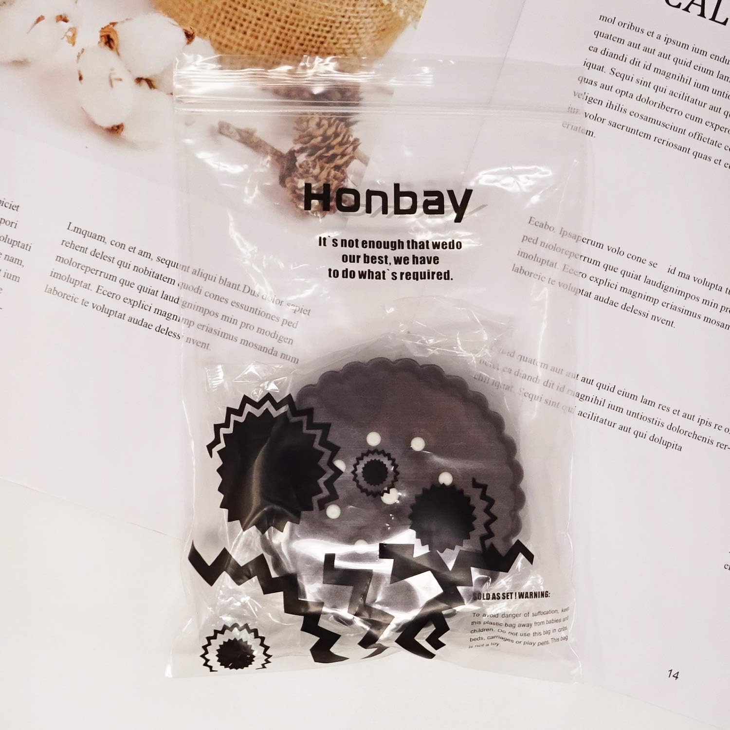 Honbay Cookie Shaped Contact Lens Case Travel Contact Lens Box with Mirror (Brown)