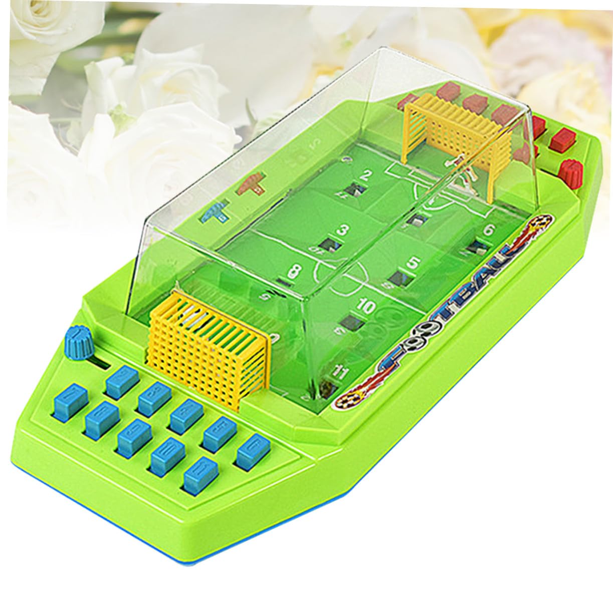 Gioco da Calcio da Tavolo Mini in Abs Verde per Ragazzo Ragazza | Doppio Duello, Formato Compatto, Facile da Usare, per Compleanno e Children Day's