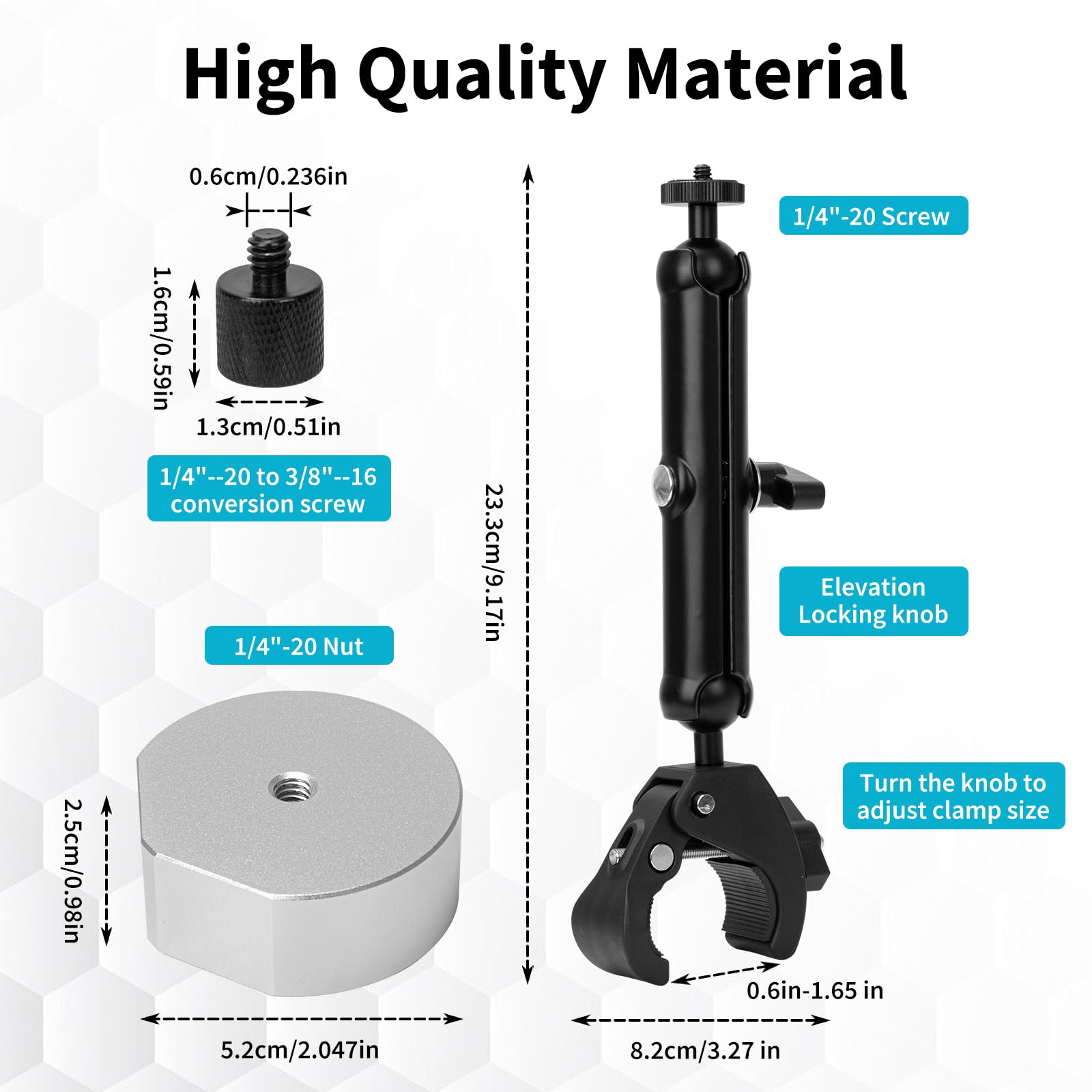 Starlink Mini Halterung, Aluminium-Adapter für Starlink Halterung Balkon mit 1/4"-20 und 3/8"-16 Gewinde und Verstellbarer Festgeräte für Camper, Wohnmobile, Balkon und Dachgepäckträger