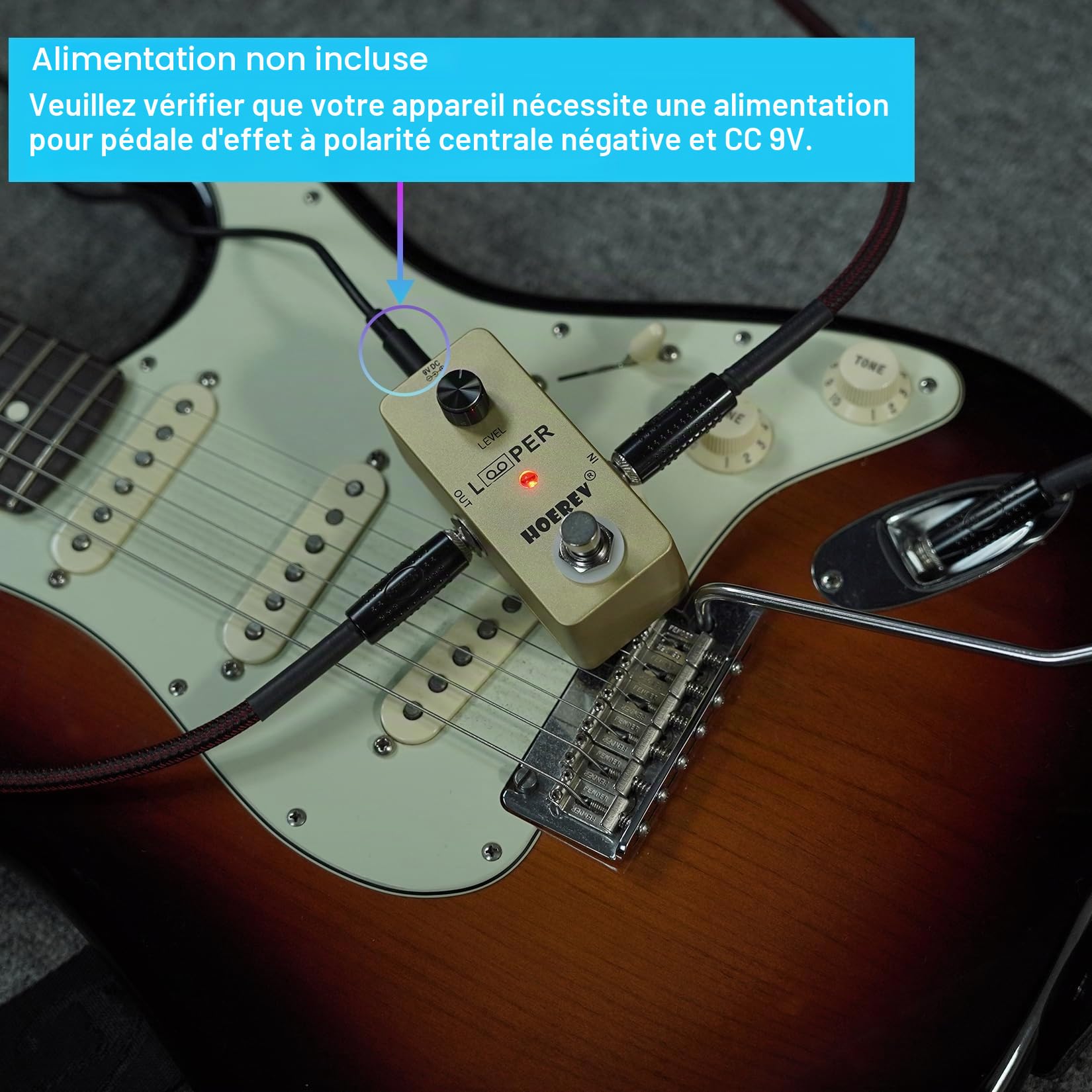 HOEREV Guitar Mini Loop Effector Looper - Conception Compacte, Haute Qualité Sonore, Overdubs Sans Fin, Matériel Durable, Idéal pour les Enthusiastes de Musique et Performances Live
