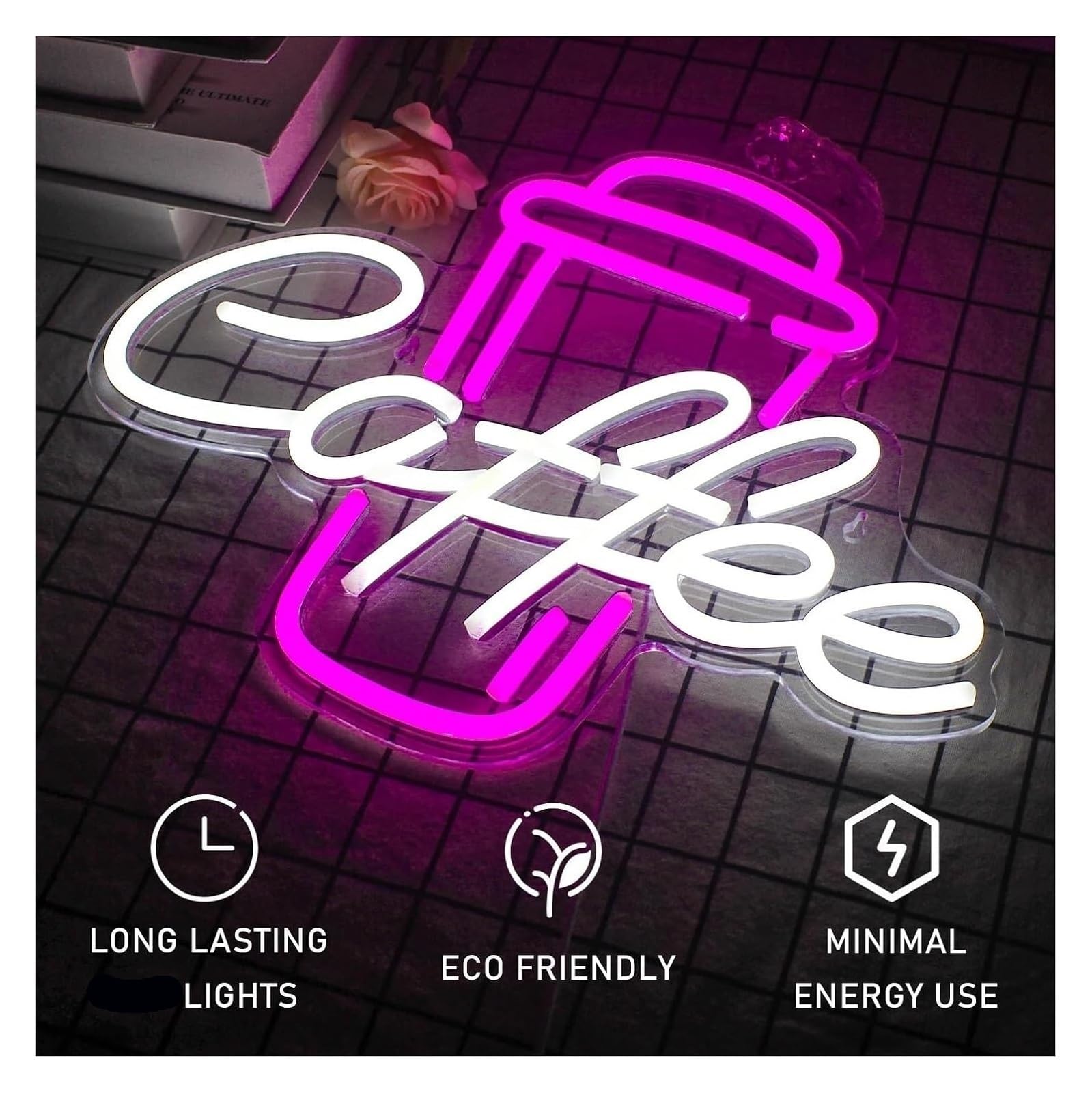 Insegna luminosa al neon Decorazione luminosa per neon tazza da caffè insegna a LED negozio per feste sala di compleanno
