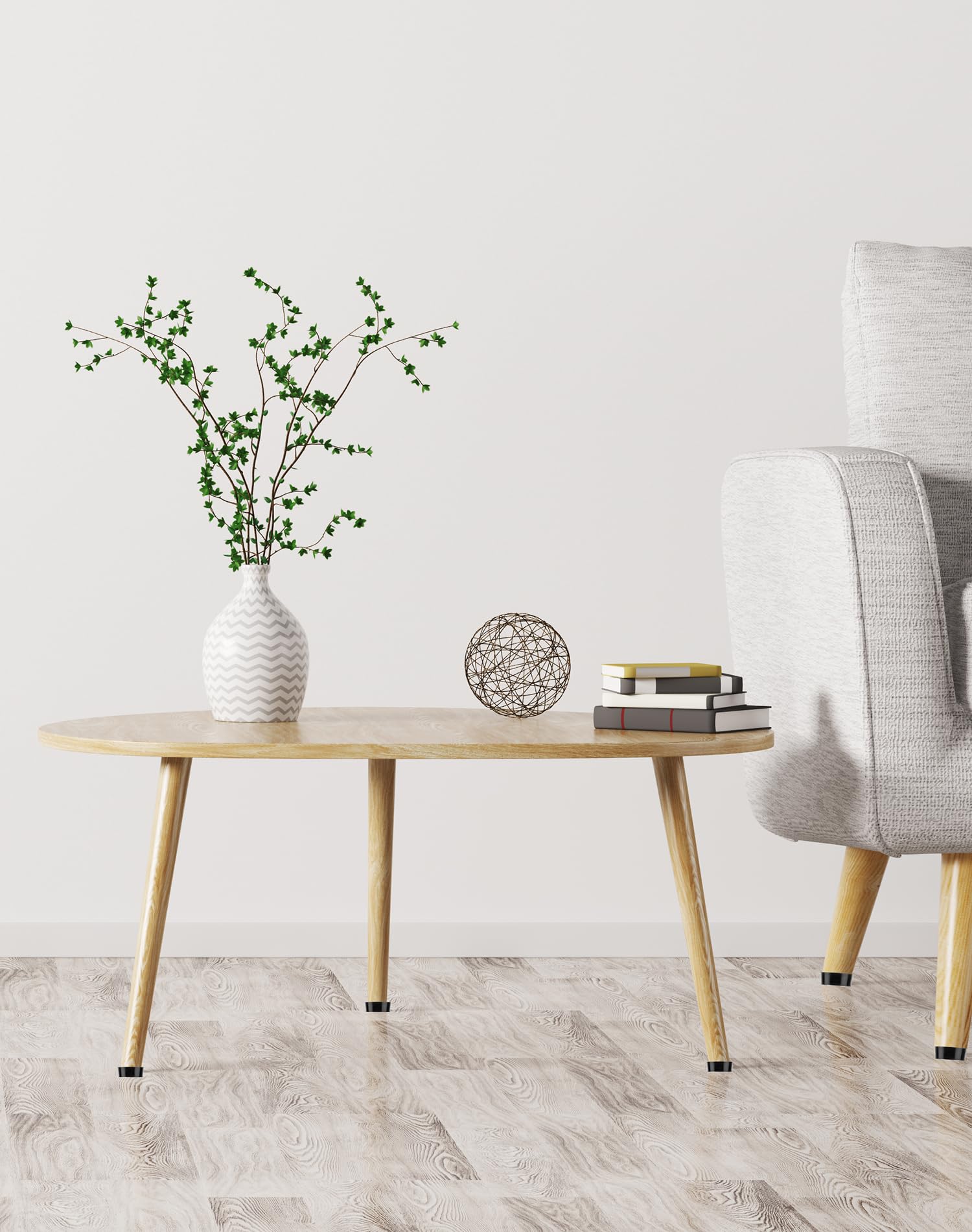 Image secondaire de QWORK 30 Patins Caoutchouc Antidérapants pour Meubles avec Vis Inoxydables