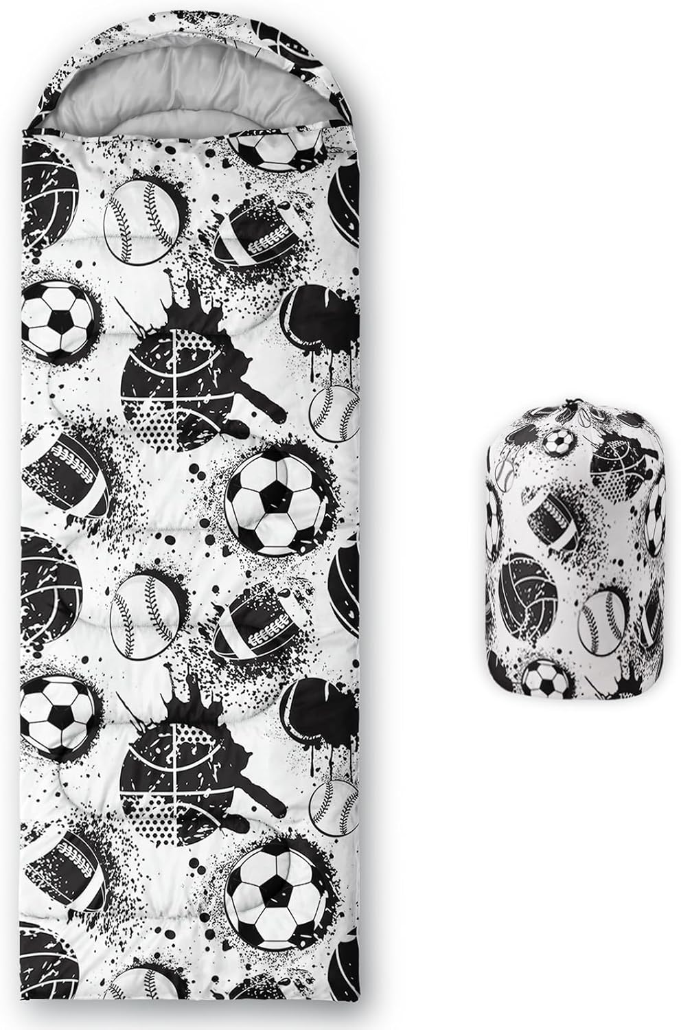 Axolotl Colorful Cats 3 Season Sleeping Bag for Kids, Girls, Teens - Warm and Cool Weather Pet Animal Theme, Waterproof Lightweight for Traveling, Outdoors Camping Equipment