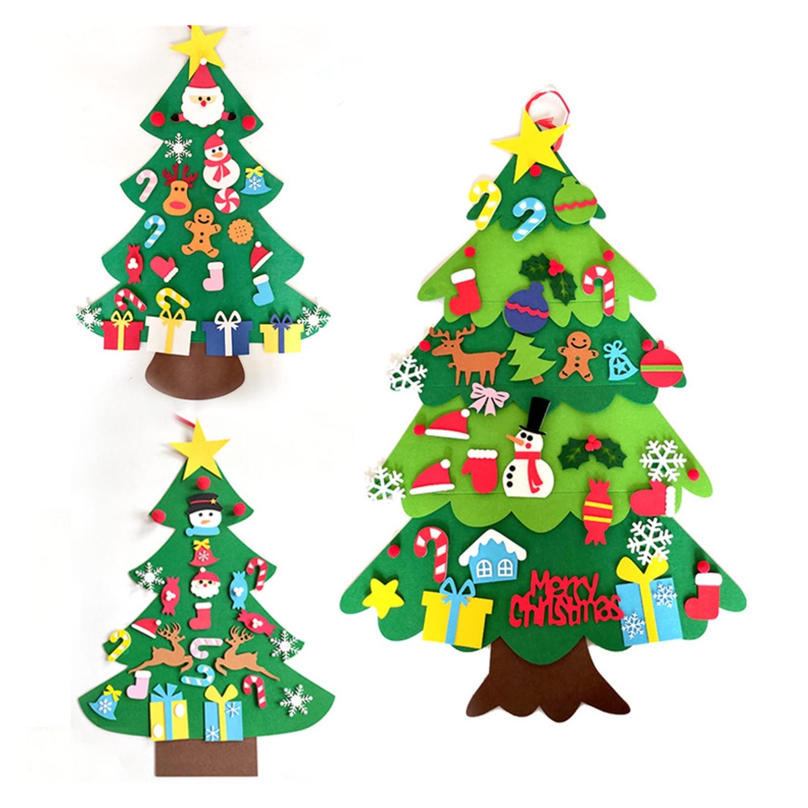 choinka DIY filcowa choinka dekoracje na boże narodzenie nadające się do domu ozdoba świąteczna prezenty bożonarodzeniowe święty mikołaj choinka Jingxin(A-26pcs Ornaments)