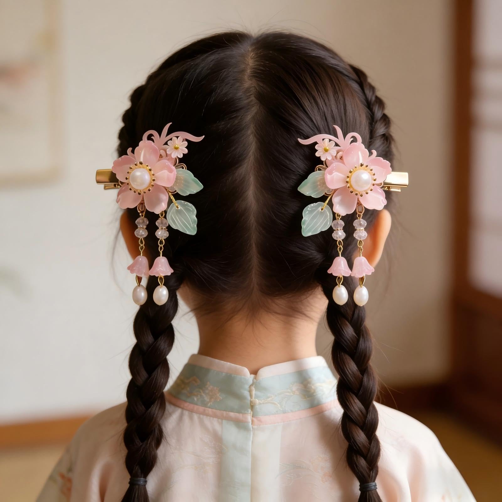 Amazon.com : Vintage Pink Flower Hair Clips - 2Pcs Sakura