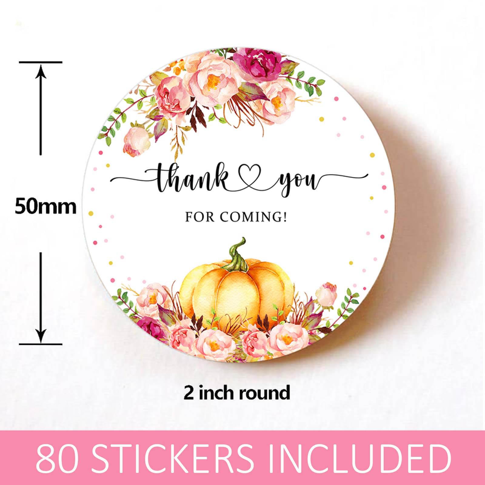 80 Little Pumpkin Thank You Favor Stickers, 2