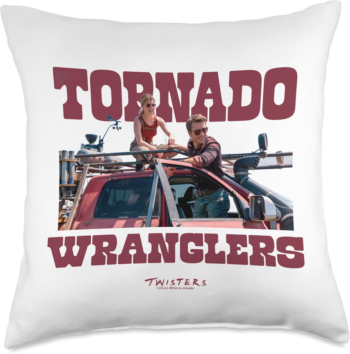Twisters Tornado Wranglers Tyler & Kate Throw Pillow