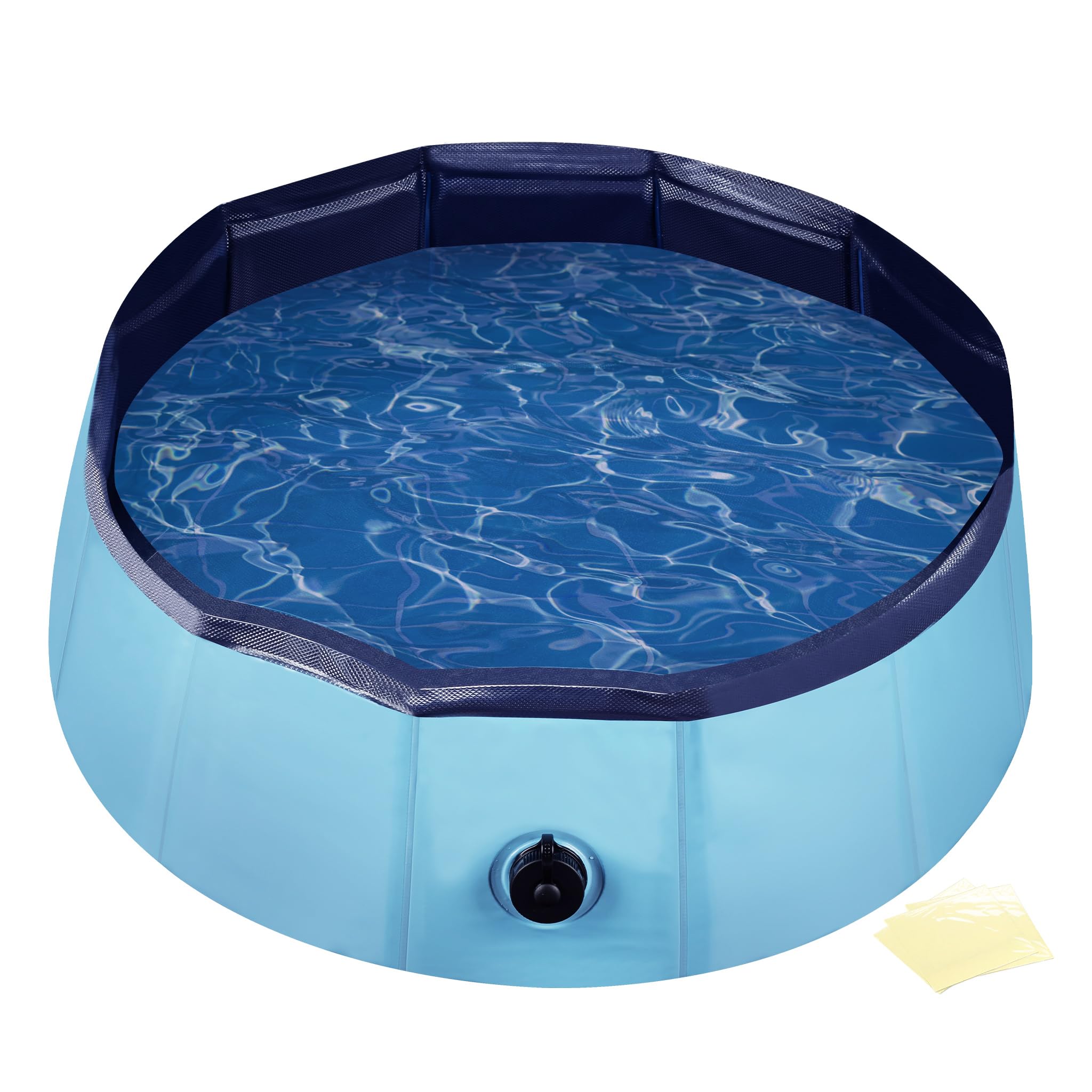 Fudajo Dog Paddling Pool, Diameter 80 cm, Height 20 cm, Robust PVC Material, Foldable with Non-slip Base Great for Summer