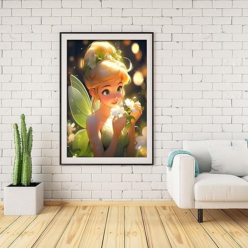 Miniatura 4 de LWZAYS Kits de arte de diamantes de princesa para adultos, kits de pintura de diamantes para principiantes, arte de cristal, arte de gemas 5D,