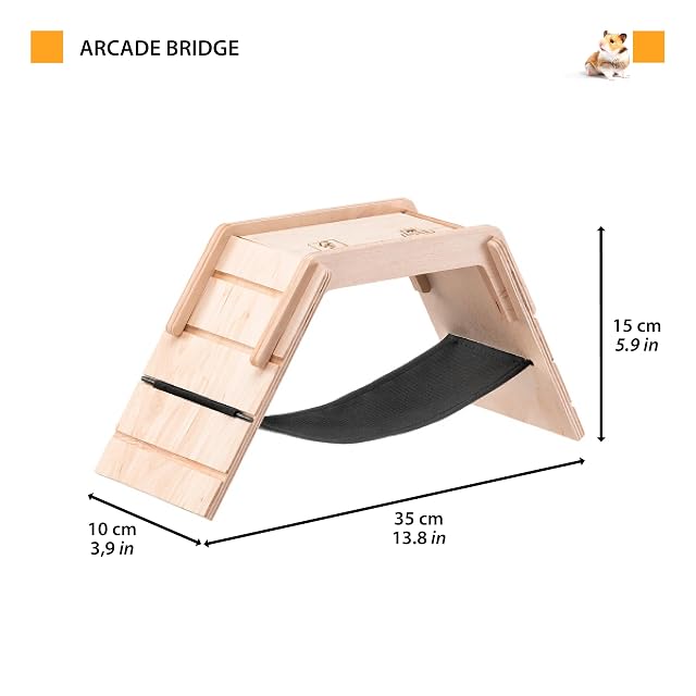 Foto 5 de 6 de FERPLAST Puente de Madera para hámster con Hamaca y Escalera, Ratones