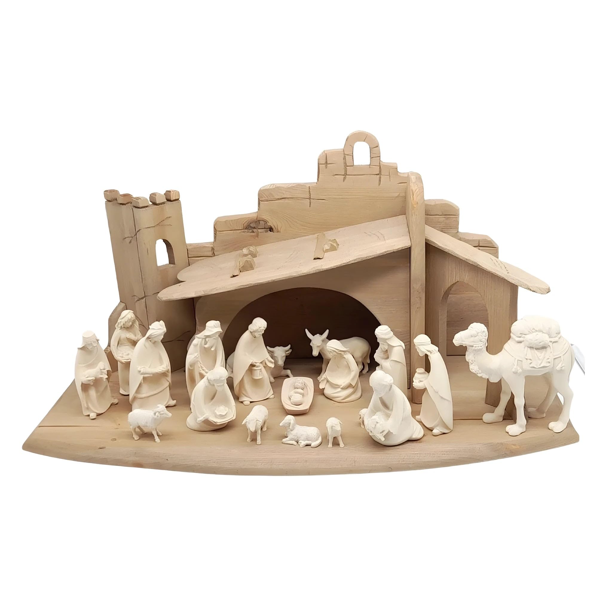 Dolfi szopka Leonardo z 20 figurkami 12 cm | Ręcznie barwione drewno w Val Gardena | Figurka szopki