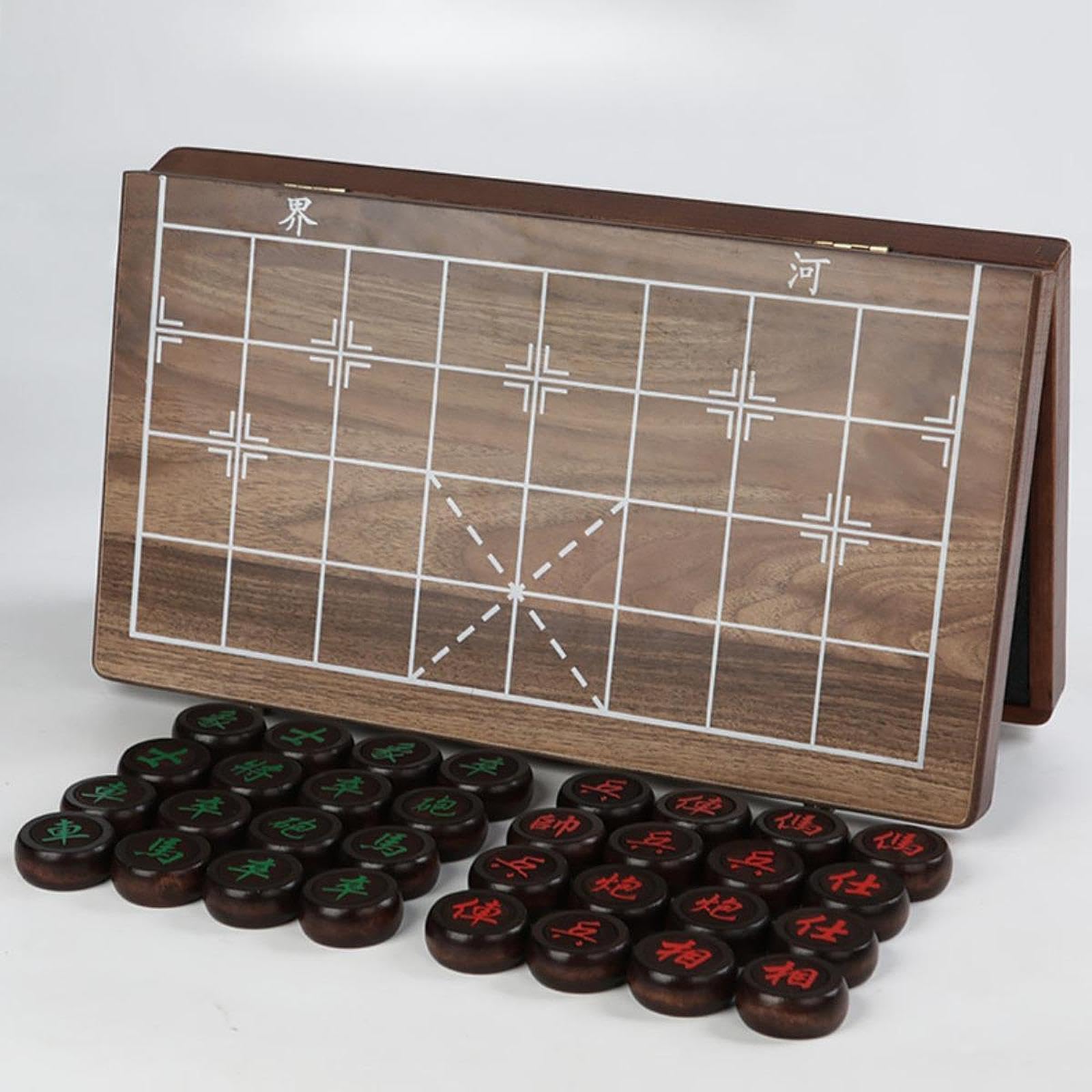 harayaa Set di Scacchi Cinesi, Xiangqi, Classico, Educativo, Professionale, Scacchiera Pieghevole, in Legno per Famiglie, Adulti