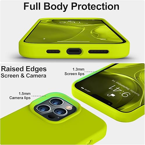 Miniatura 3 de Vooii Funda compatible con iPhone 13 Pro, funda protectora de silicona líquida de cuerpo completo con antiarañazos forro de microfibra suave funda