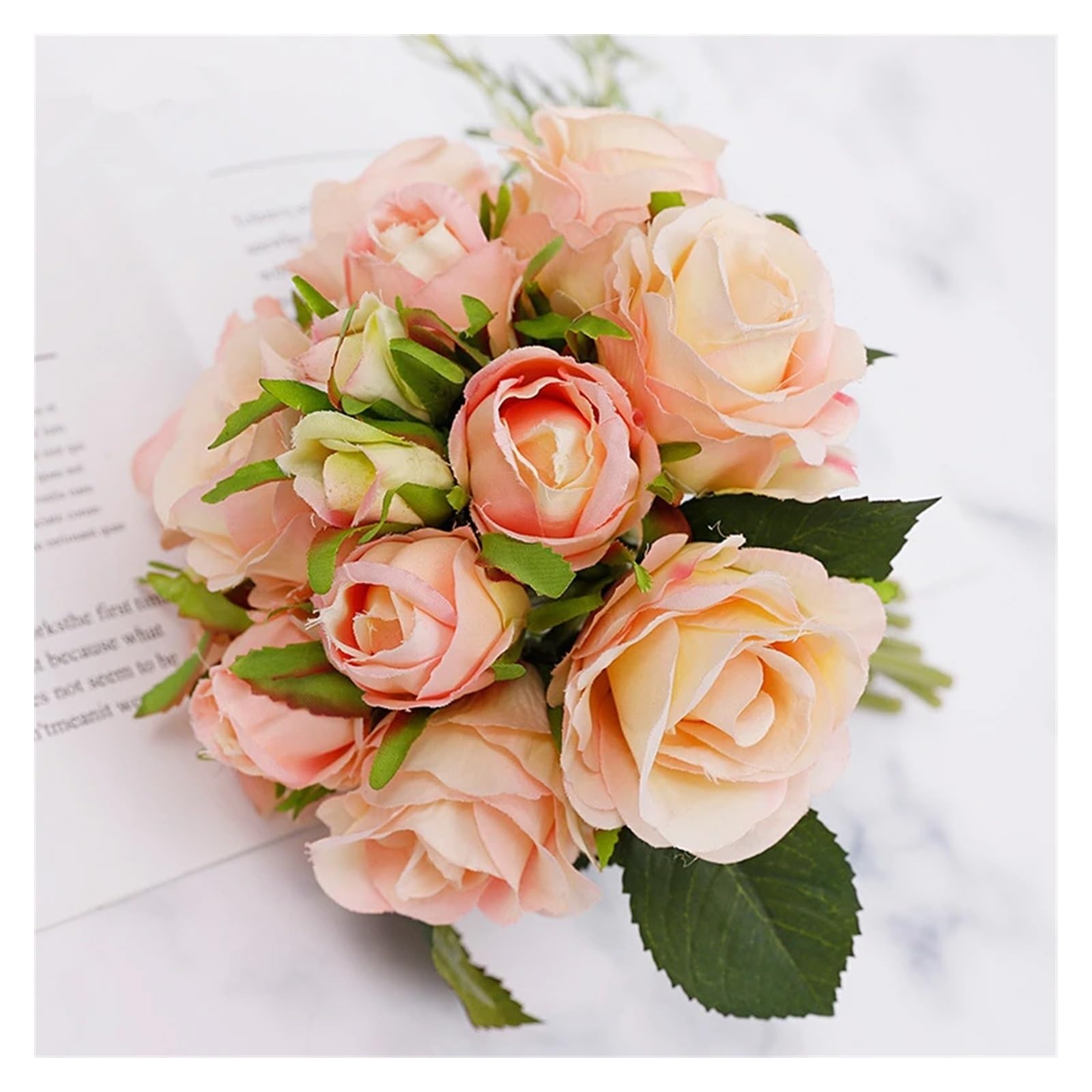 HJRegaFimu Artificial Flowers 1 Bunch Simulation Rose Bouquet Fake Roses Bridal Christmas Wedding Party Home Decoration Decorations(rose-red)