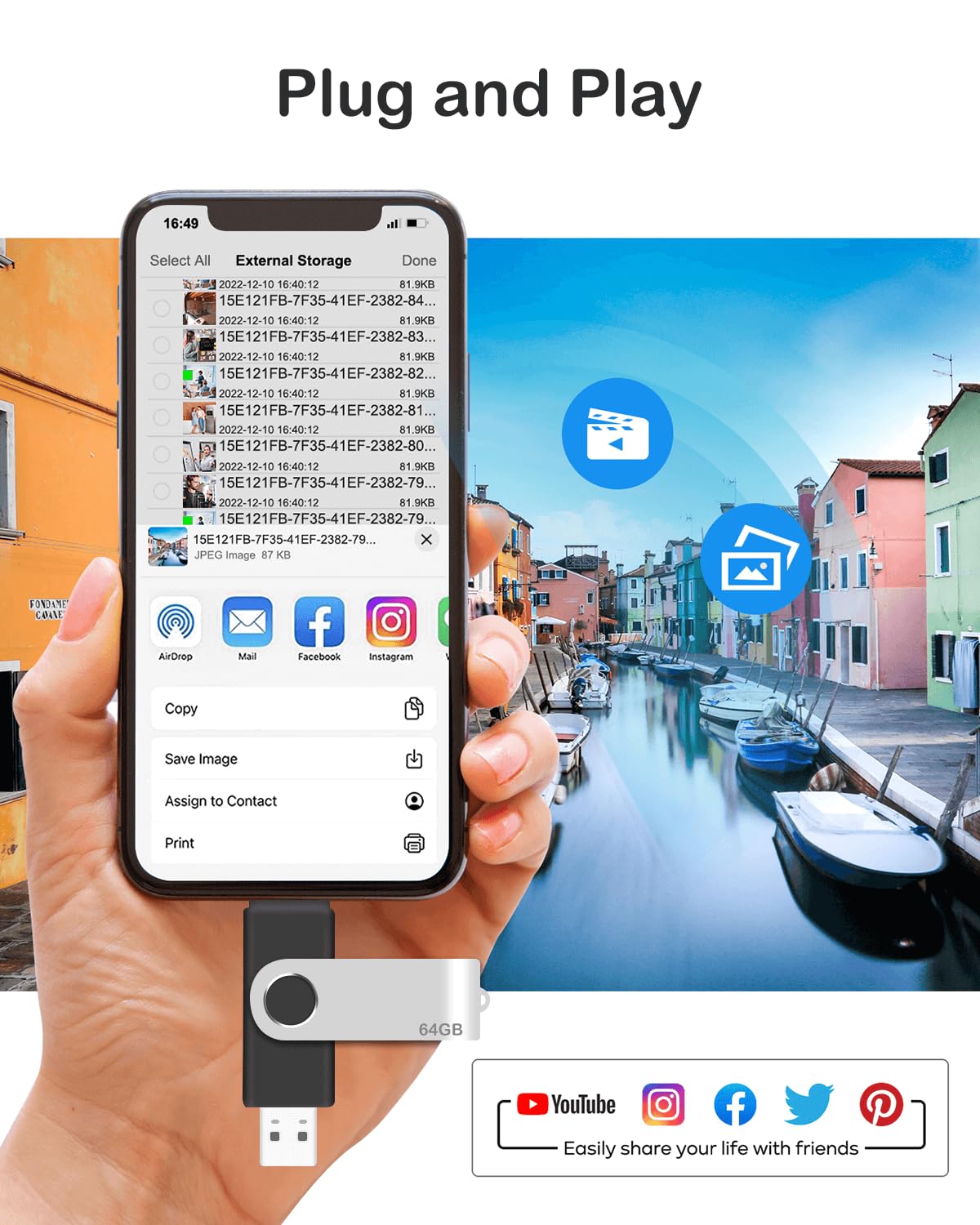 Clés USB 64 Go Lot De 2 - Métal étanche, USB 2.0, Format FAT32, Compatibles PC, TV, Voiture - 7