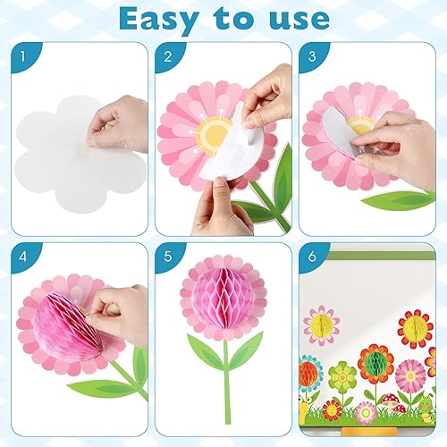 Miniatura 4 de Pajean Juego de 72 tablones de anuncios con texto en inglés "We are Blooming for Jesus" (We are Blooming for Jesus Spring) con flores de primavera y