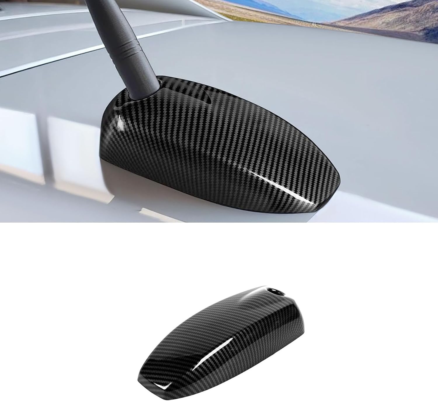 Car Shark Fin Antenna Cover for Chevy Colorado & GMC-Canyon 2023-2025 Car Roof Antenna Caps Aerial Cover Trim Replacement Aerial Topper Roof,Carbon Fiber