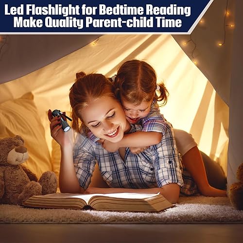 Miniatura 4 de VIHOSE 12 mini linternas a granel, linterna de mano de aluminio brillante con cordón, linterna LED pequeña para emergencia, huracán, niños, lectura