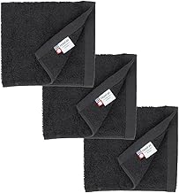 Oruta Imabari Towel, Hand Towel, Set of 3, Large, Medium Thick, 100% Cotton, Made in Japan, Stylish, Water Absorbent, Hotel Air 13.0 x 13.4 inches (33 x 34 cm), Black