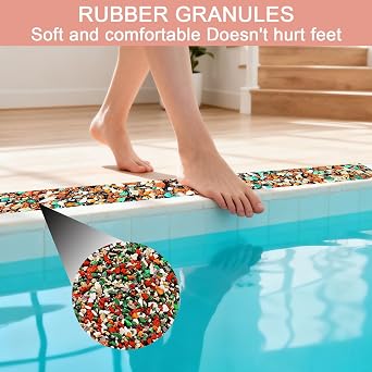 Waterproof Tape for Pools, 4 x15FT Heavy Duty Anti Slip Stair Treads Outdoor Tape Non-Slip Rubber Grip Tape Shower Strips