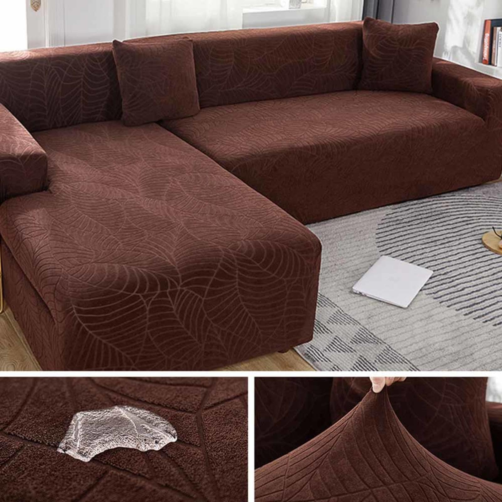 Housse de canapé en forme de L extensible pour résoudre les problèmes de taches et d'usure