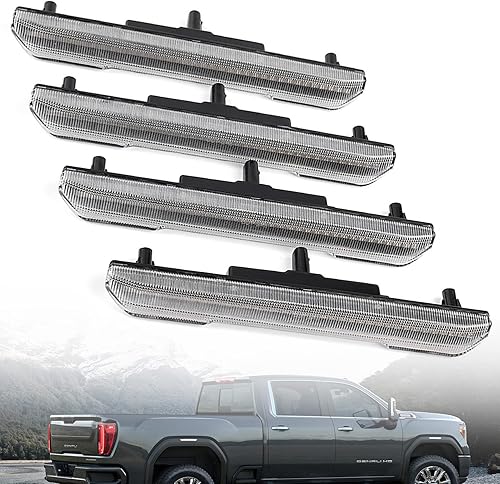 Miniatura 2 de NSLUMO Luces de posición laterales LED de repuesto para GMC Sierra 2500HD 3500HD 3500HD 2020 2021 2022 Pickup blanco marcadores laterales delanteros