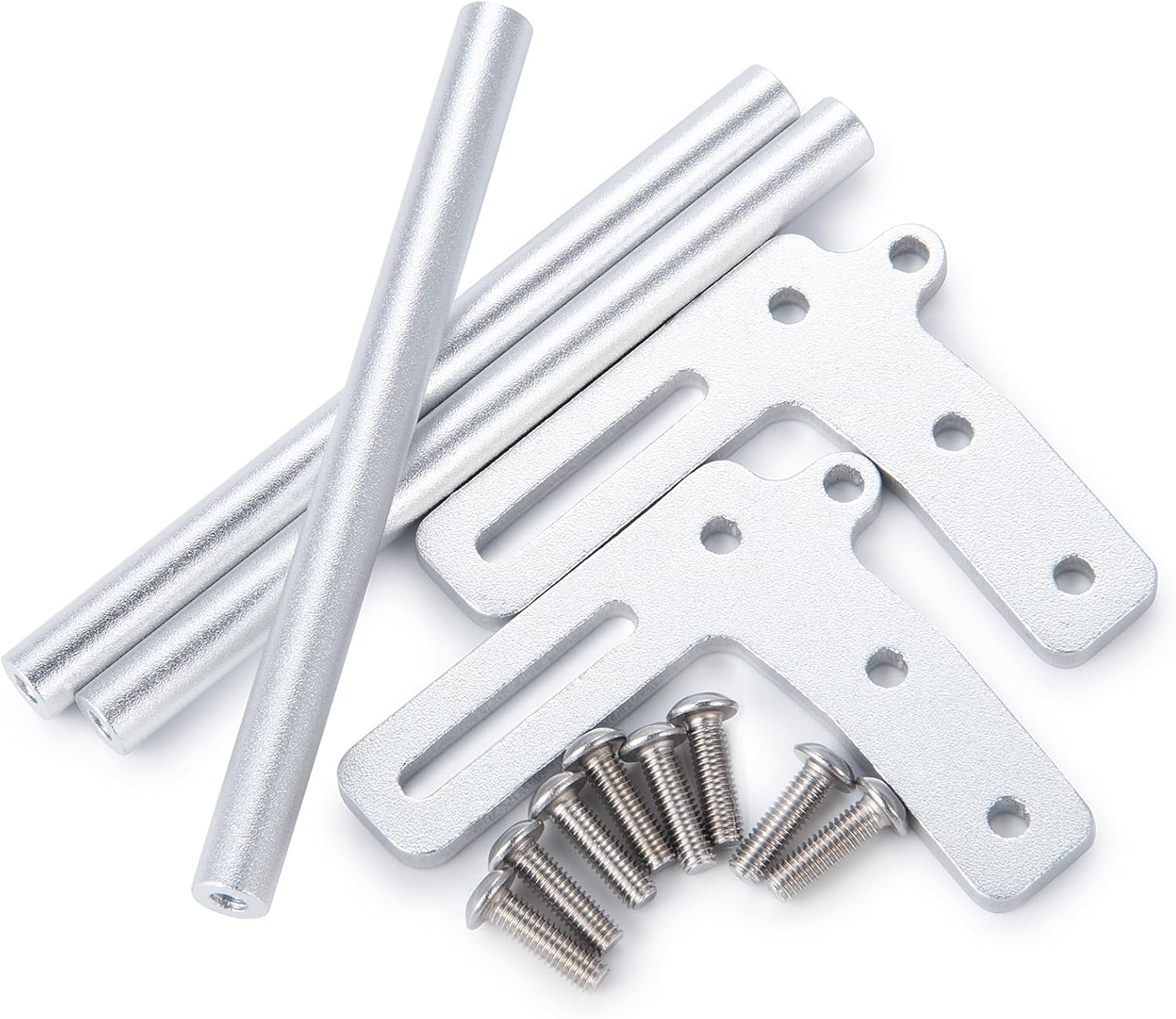 RC Aluminum Front Bumper Push Bar Bumper Bull Bars Compatible with 1/10 RC Car Chassis Gspeed LCG TRX4 SCX10 Dodge Power Wagon Cliffhanger Body Shell (Silver)