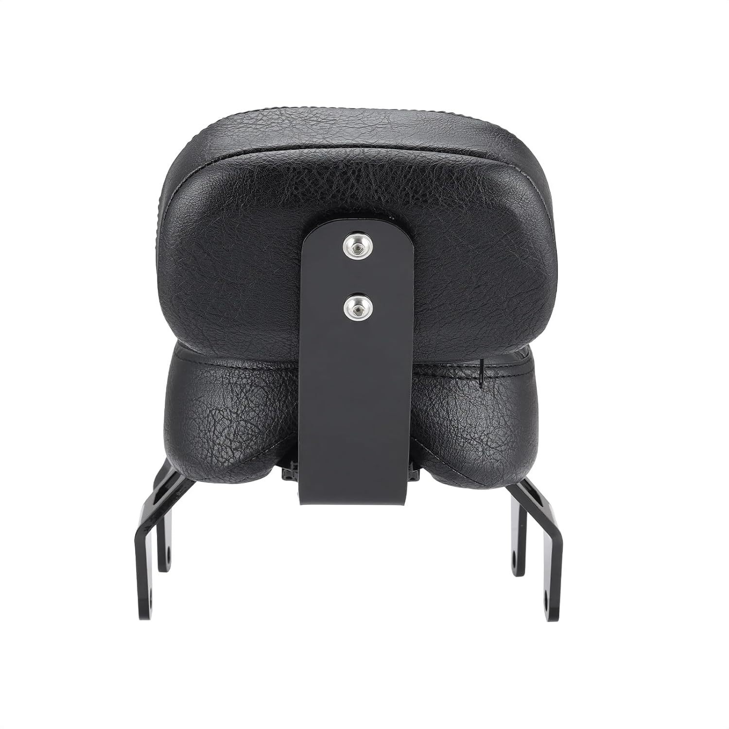 Passenger Seat Backrest, Detachable Motorcycle Rear Seat, Soft Leather Passenger Seat & Backrest Pad Set Fit for Indian Scout Bobber 2018-2023 Replace OEM Number: 2882853-VBA (Black)