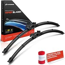A-Premium 22" + 21" Windshield Wiper Blades with Wear Indicator & Towel