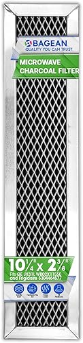 Filtro de repuesto para microondas de 10.3 x 2.35 pulgadas para GE JX81L WB02X11550 Frigidaire 5304464577 Filtro de carbón para microondas, refresca