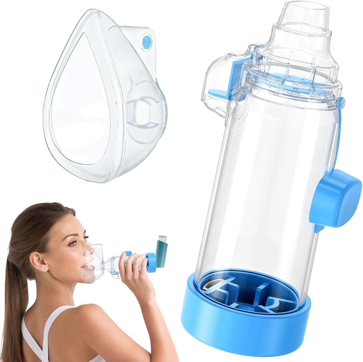 Espaciador inhalador para adultos y niños NESSI OTC SPACER (Azul/Adulto)