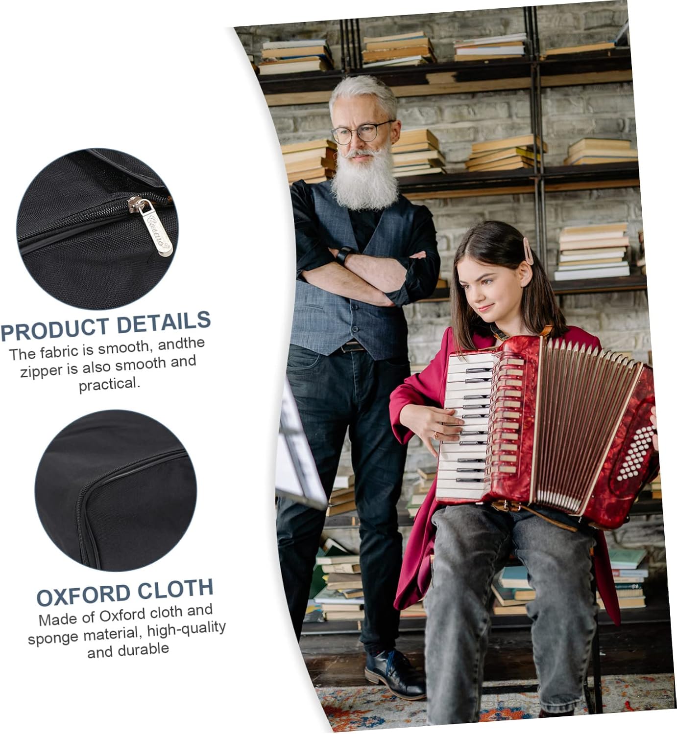 ERINGOGO Adjustable Accordion Bag for 60/96/120 Bass Accordions Waterproof Oxford Cloth Storage Case Strap for Music Enthusiasts and Travel Organization image 4